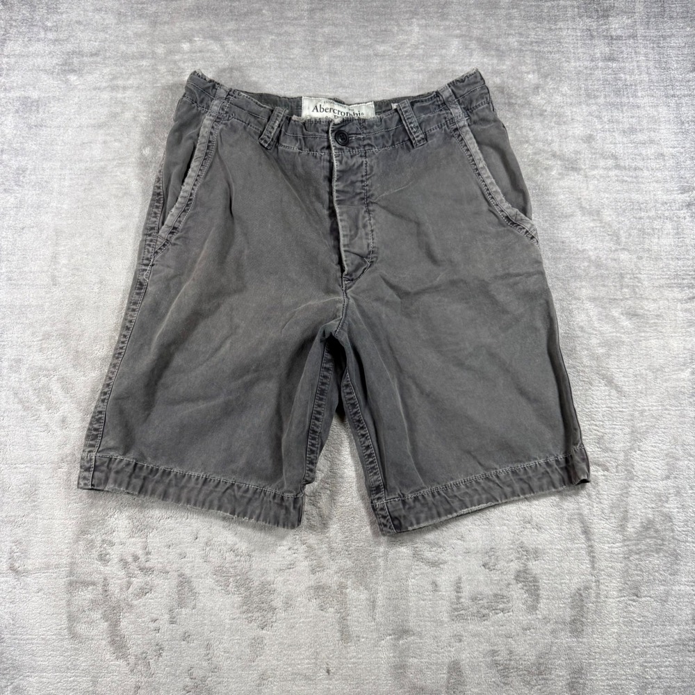 Abercrombie & Fitch Shorts Mens 32 Gray Chino Distressed Cotton Casual Summer